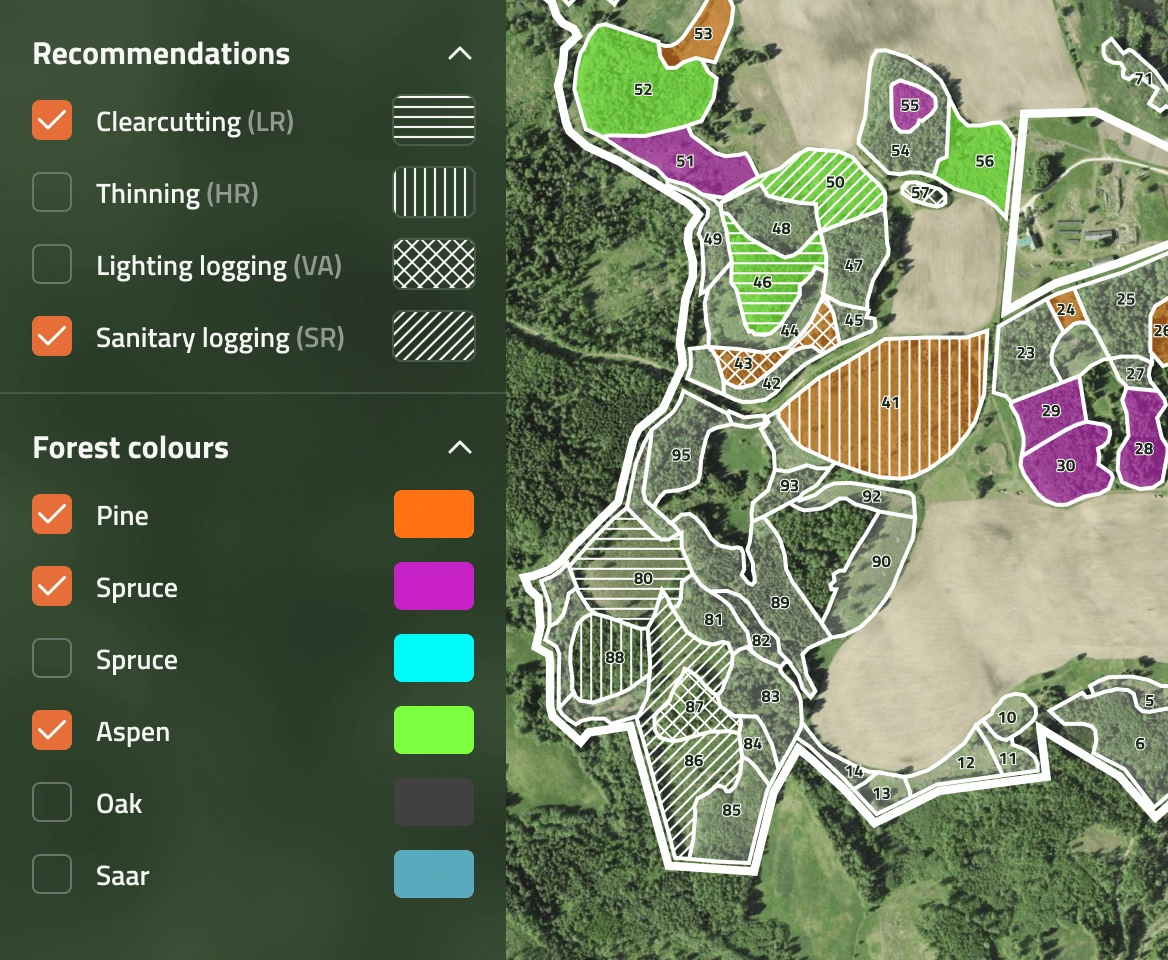 Forest management recommendations